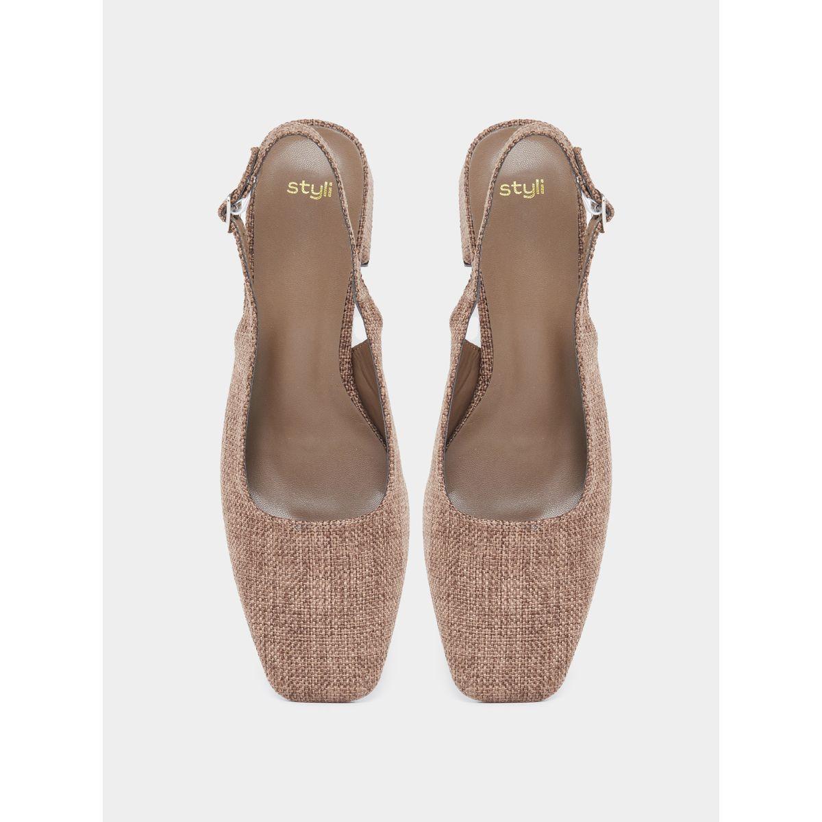 Styli Women Brown Block Heel Pumps-women-shoes-heels-image-5