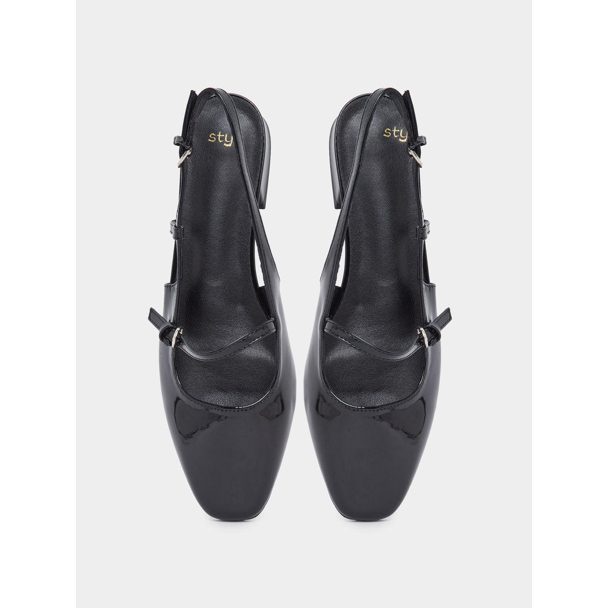 حذاء بملمس جلد صناعي مع سير كاحل خلفي-women-shoes-heels-image-5