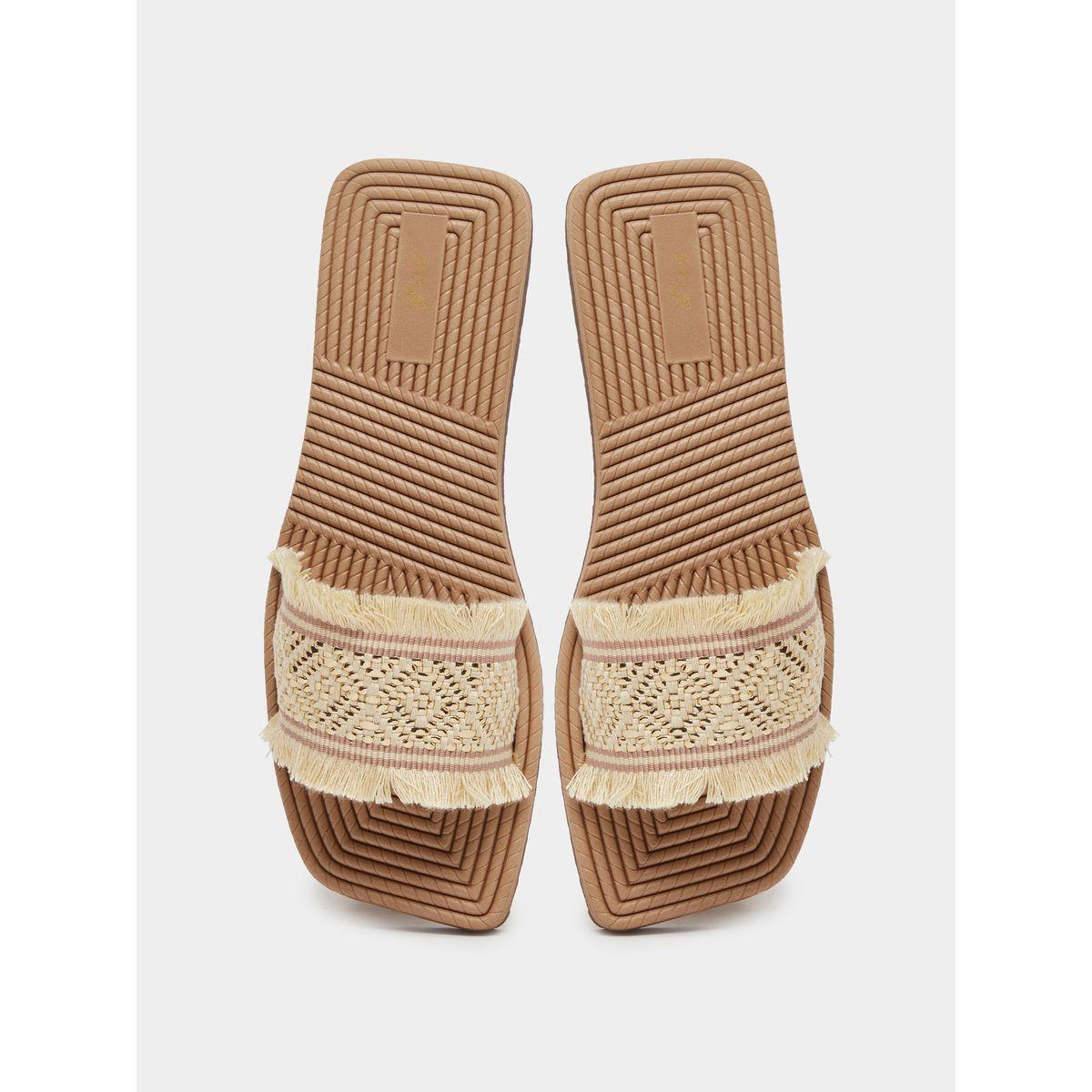 Styli Textured Slip On Flat Mule-women-shoes-sandals-flats-image-5