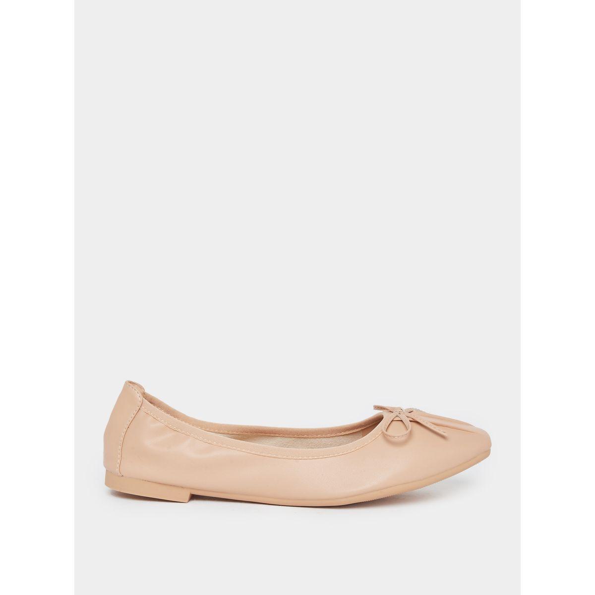 Styli Nude Bow Trim Ballerinas-women-shoes-ballerinas-image-1