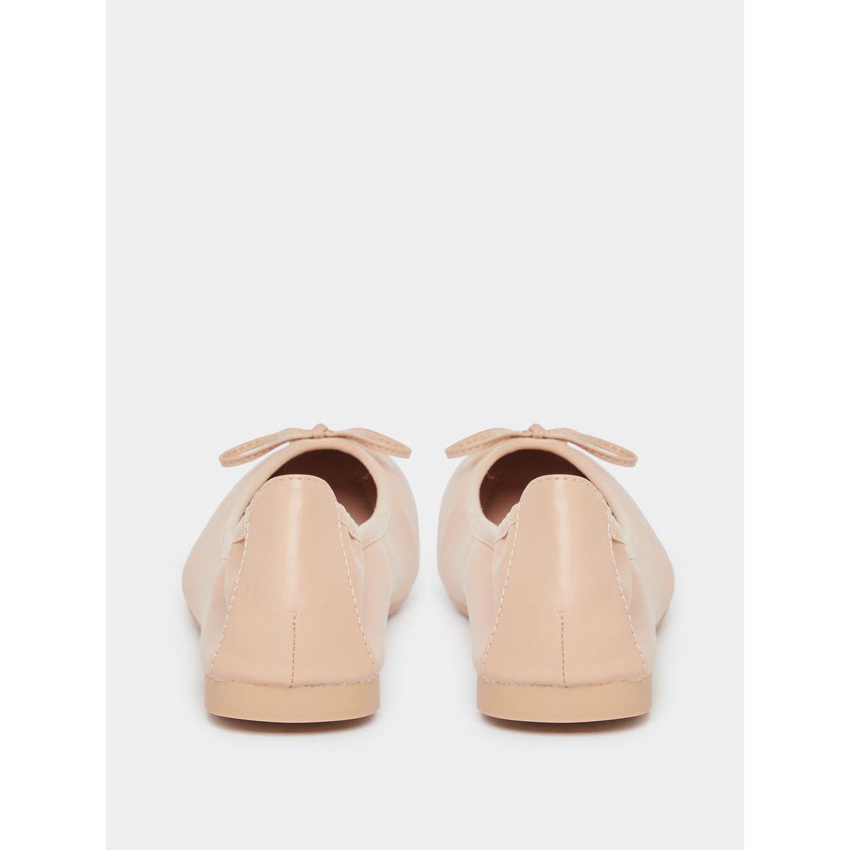 Styli Nude Bow Trim Ballerinas-women-shoes-ballerinas-image-4