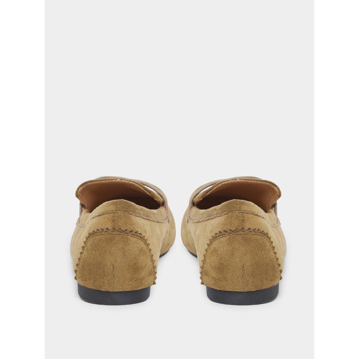 Styli Women Olive Suede Look Loafers-women-shoes-flats-loafers-image-4