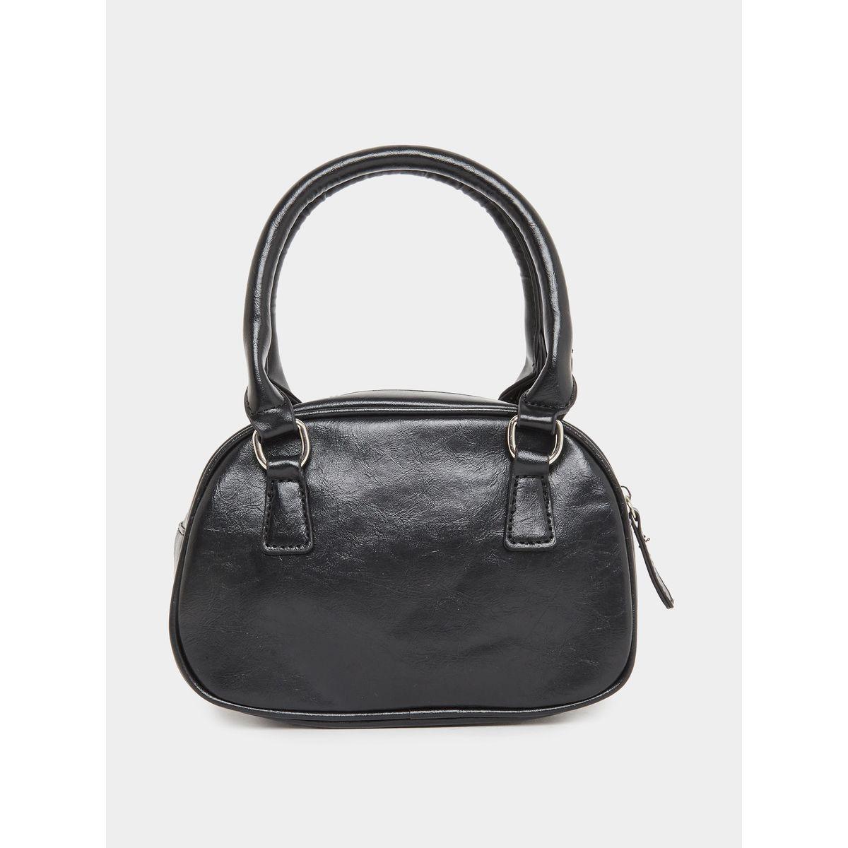 Styli Plain Dual Top Handle Handbag with Zip Closure-women-bagsandwallets-handbags-image-2