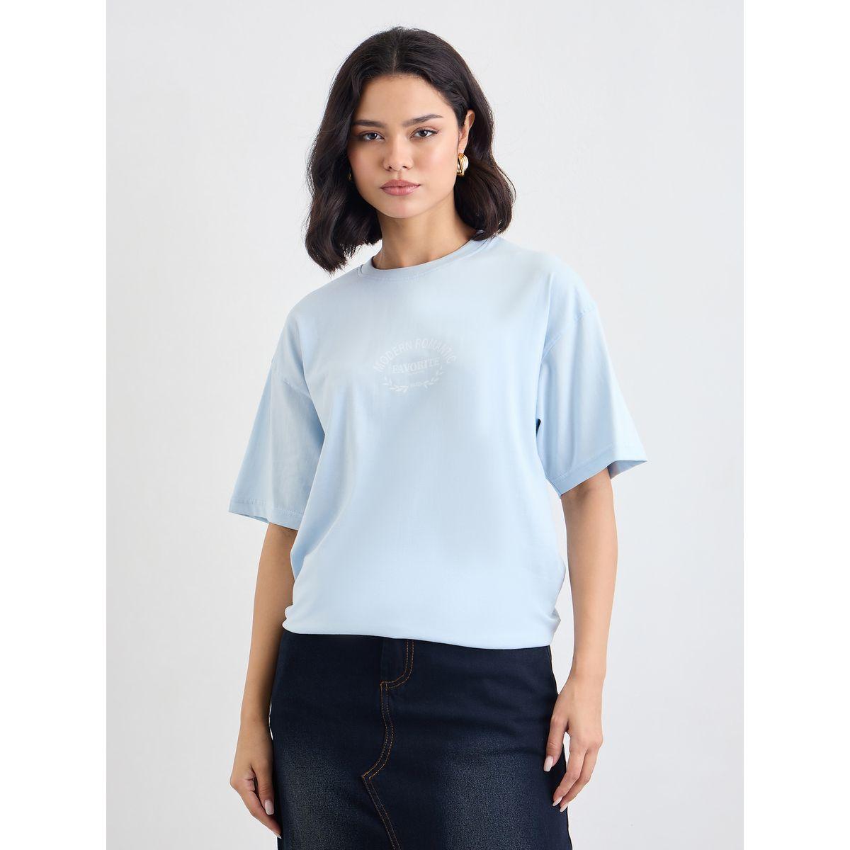Styli Slogan Print Short Sleeve Oversized T-Shirt-women-clothing-tshirts-image-2
