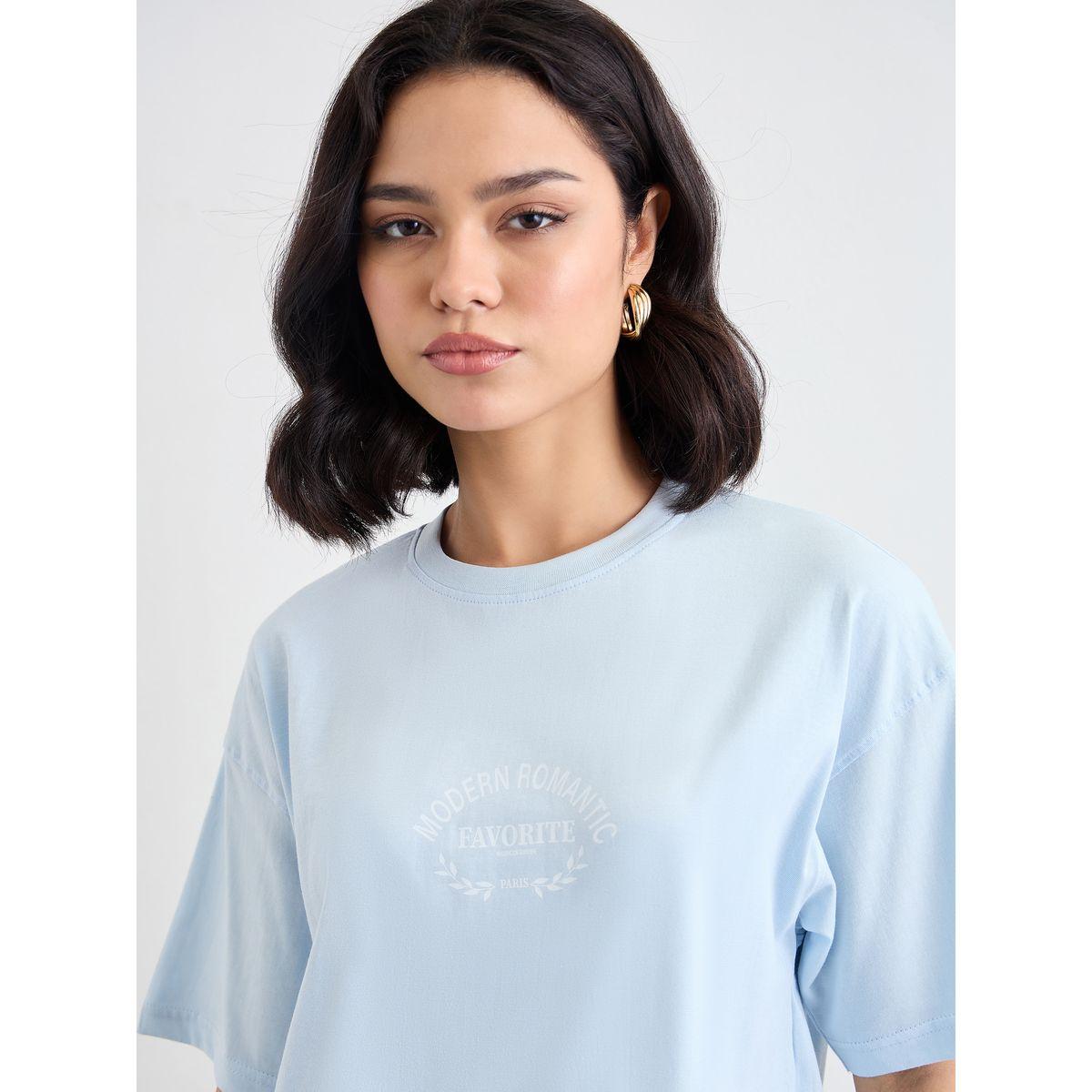 Styli Slogan Print Short Sleeve Oversized T-Shirt-women-clothing-tshirts-image-3
