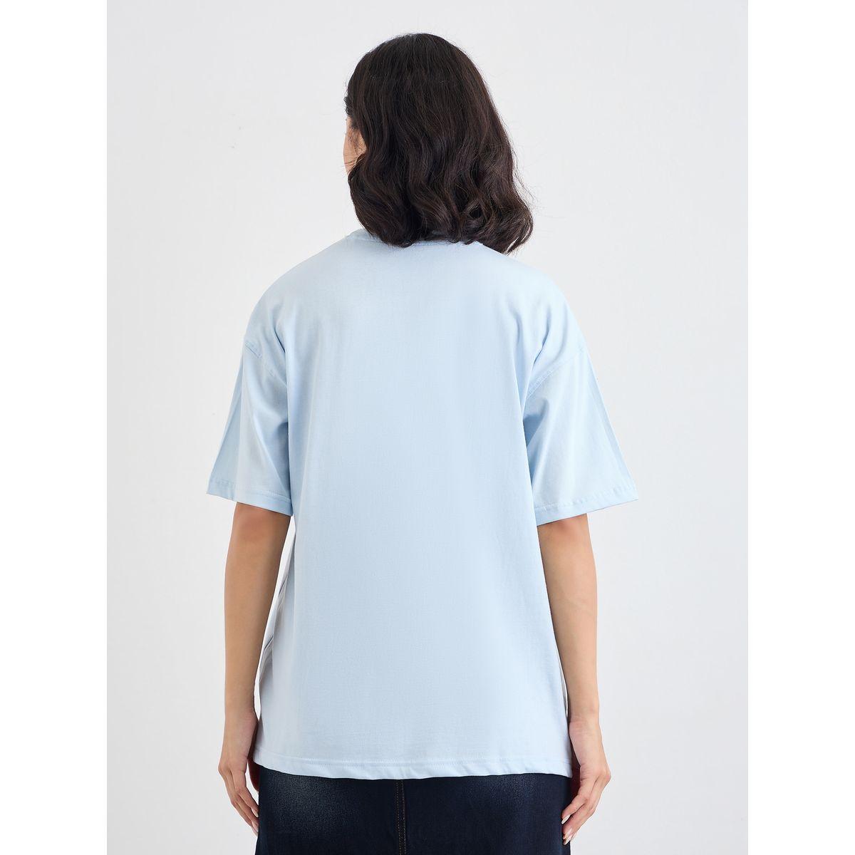 تيشيرت فضفاض بطبعة كتابة-women-clothing-tshirts-image-4