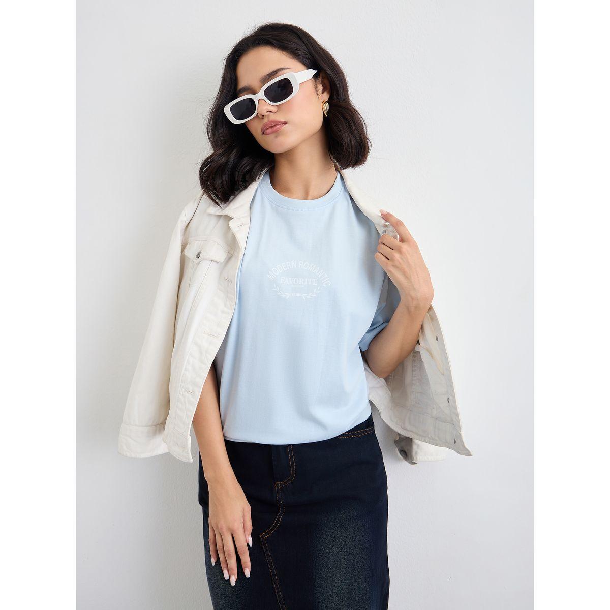 تيشيرت فضفاض بطبعة كتابة-women-clothing-tshirts-image-5