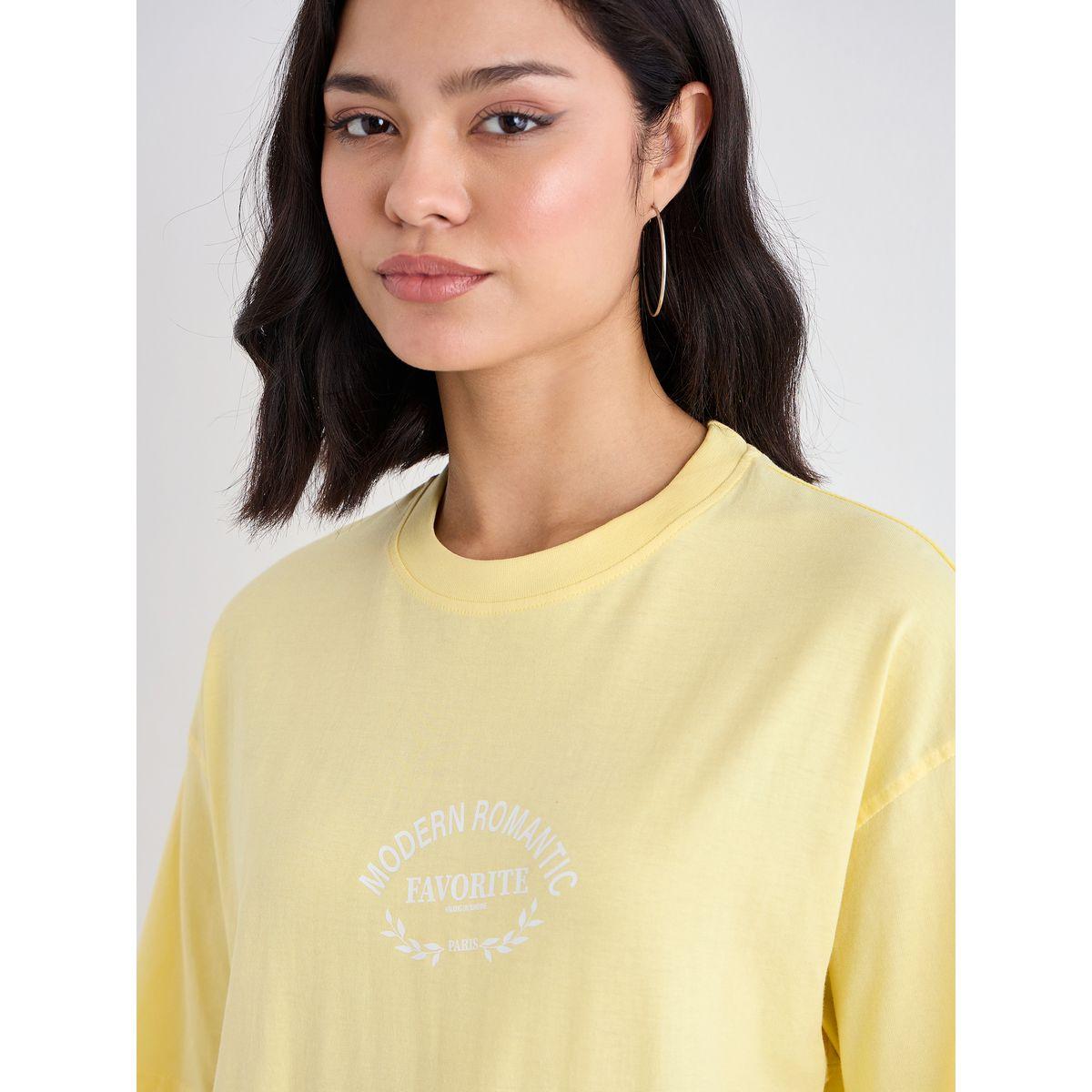 تيشيرت فضفاض بطبعة كتابة-women-clothing-tshirts-image-4
