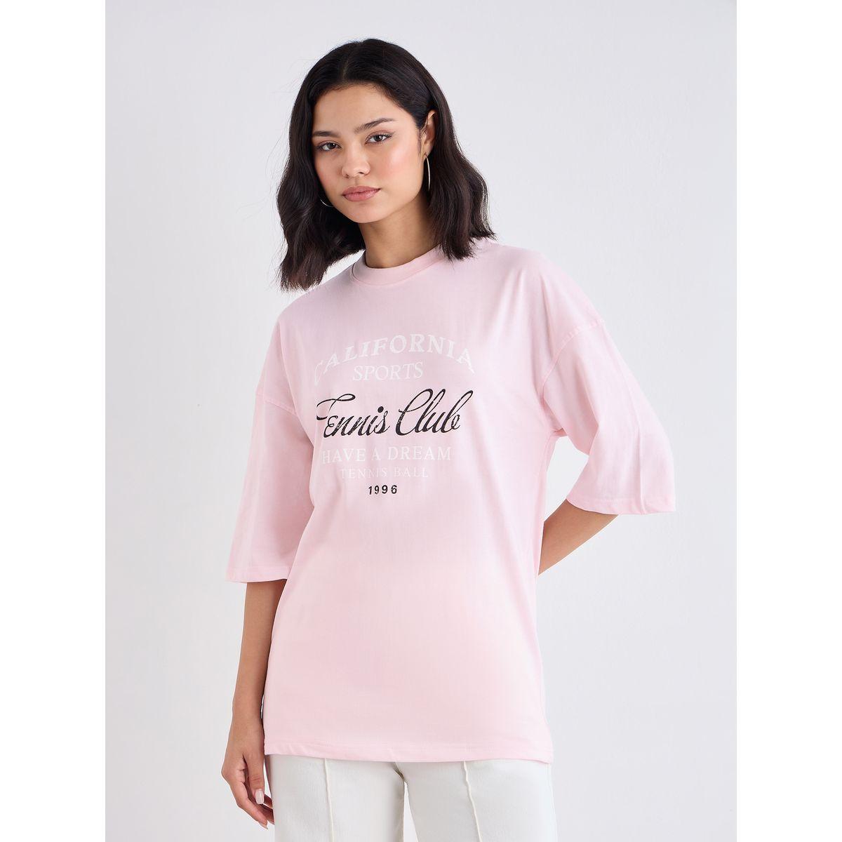 تيشيرت فضفاض بطبعة كتابة-women-clothing-tshirts-image-2