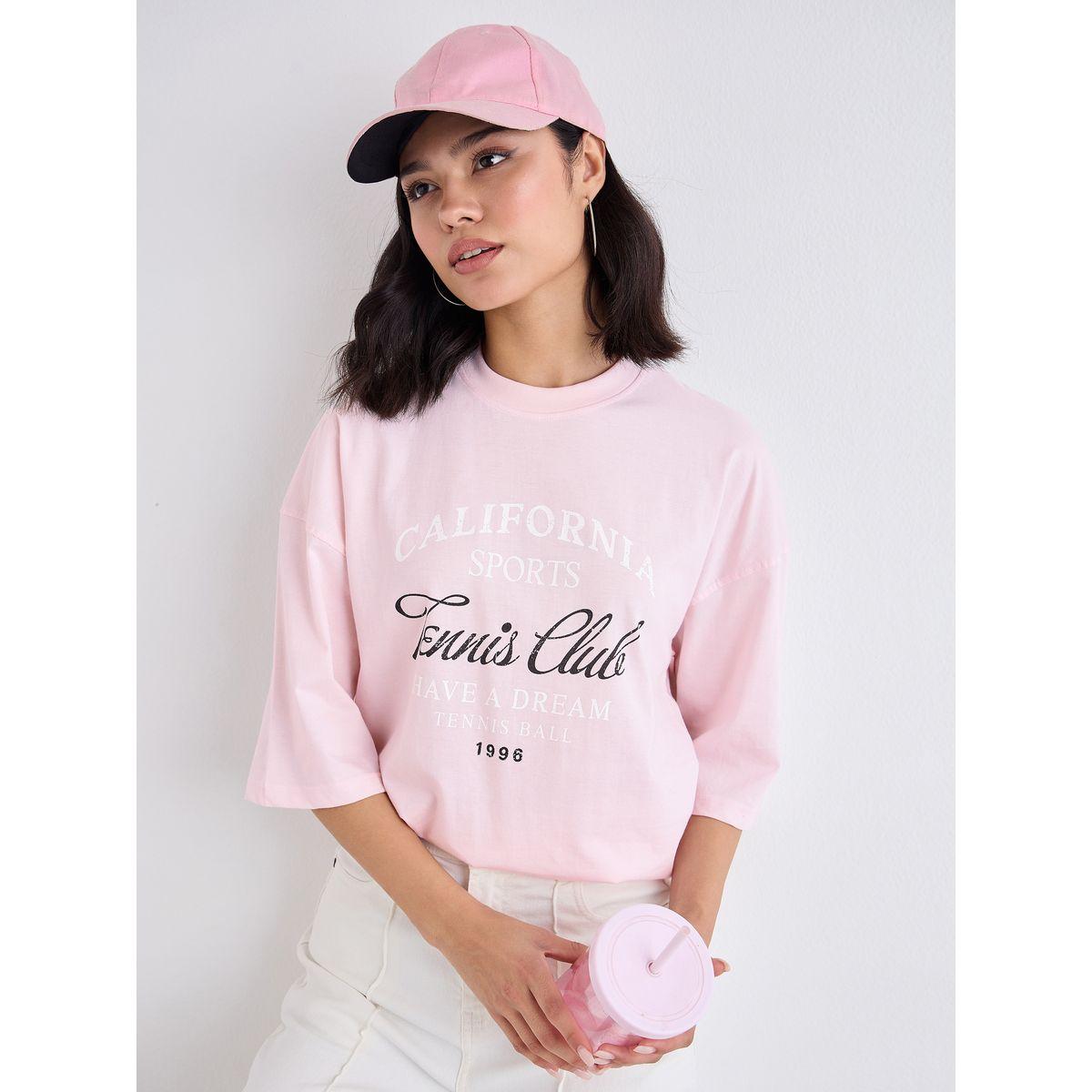 تيشيرت فضفاض بطبعة كتابة-women-clothing-tshirts-image-3