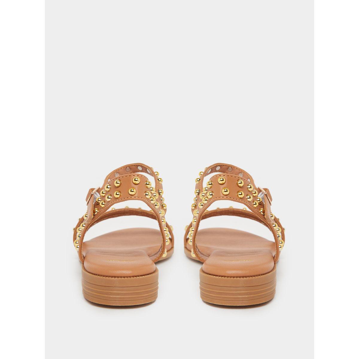 Styli Studded Ankle Strap Sandals-women-shoes-sandals-flats-image-4