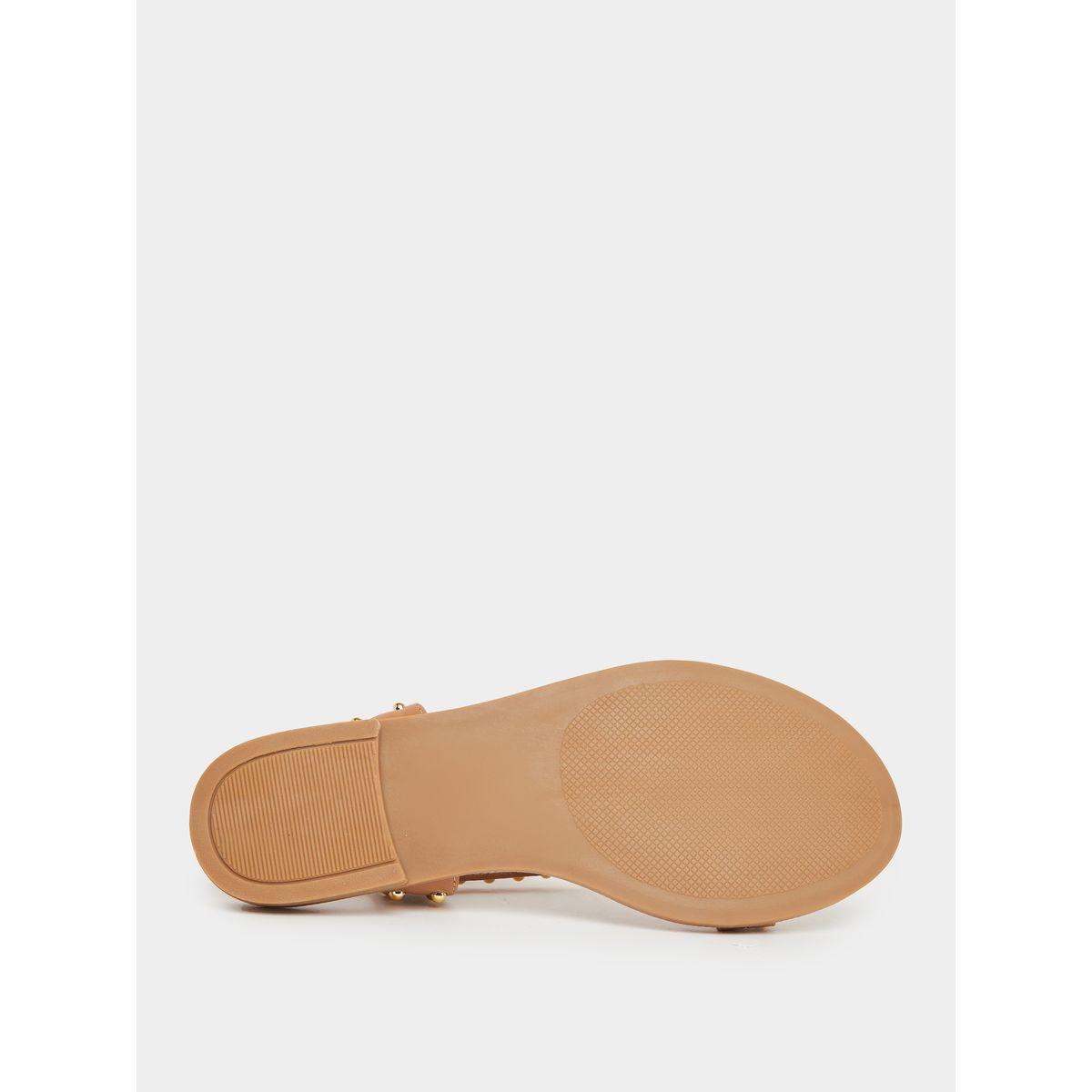 Styli Studded Ankle Strap Sandals-women-shoes-sandals-flats-image-6