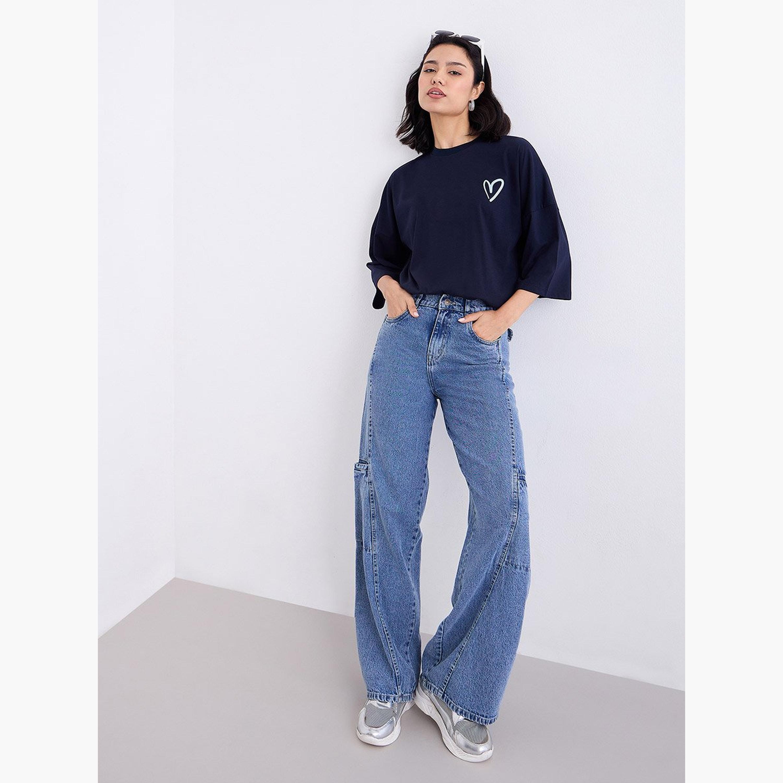 Styli Women Oversized Fit Longline Slogan T-Shirt-women-clothing-tshirts-image-2