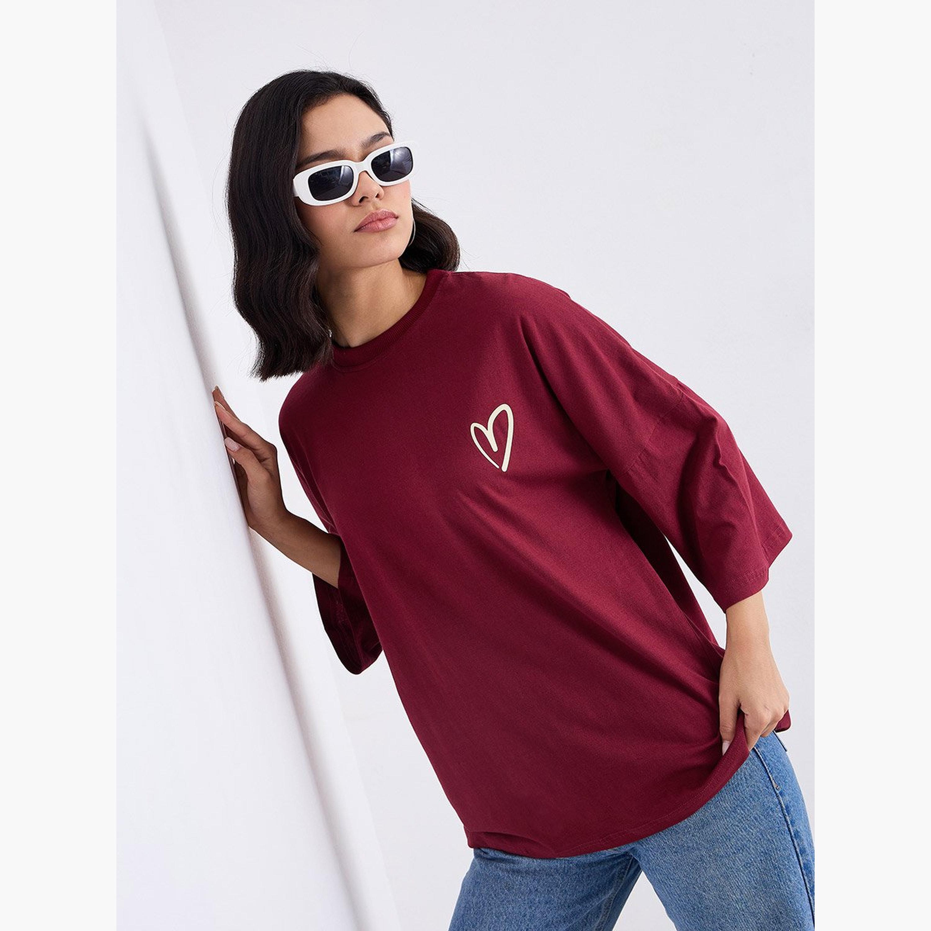 Styli Women Oversized Fit Longline Slogan T-Shirt-women-clothing-tshirts-image-5