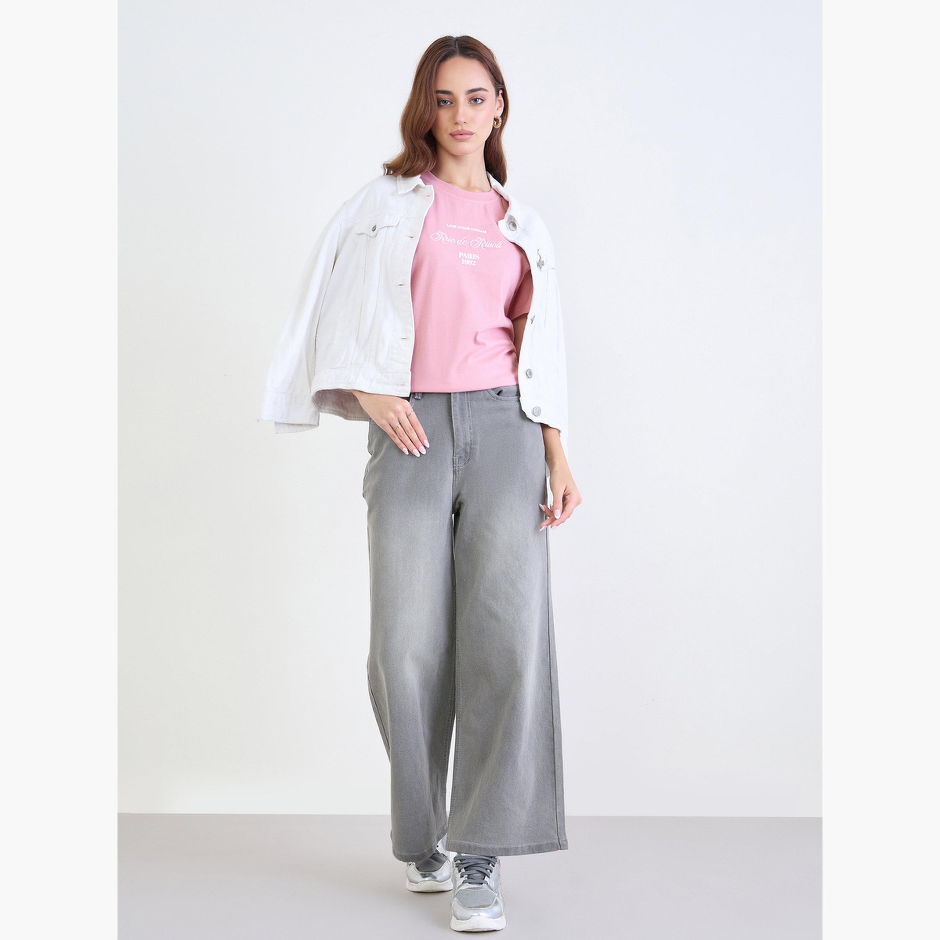 Styli Pink Embroidered Boxy Fit T-Shirt-women-clothing-tshirts-image-2