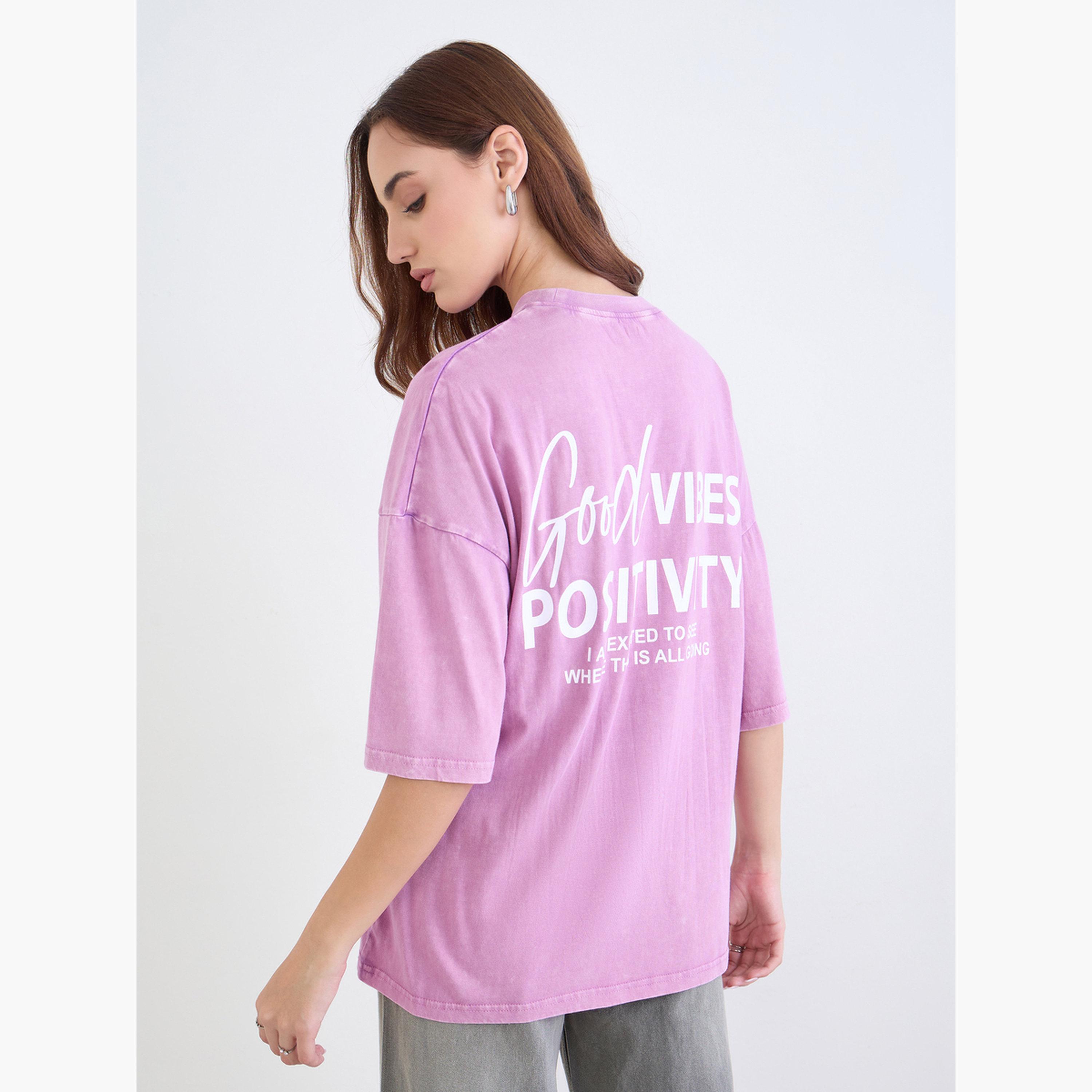 Styli Purple Oversized Slogan Print Acid Wash T-Shirt-women-clothing-tshirts-image-4