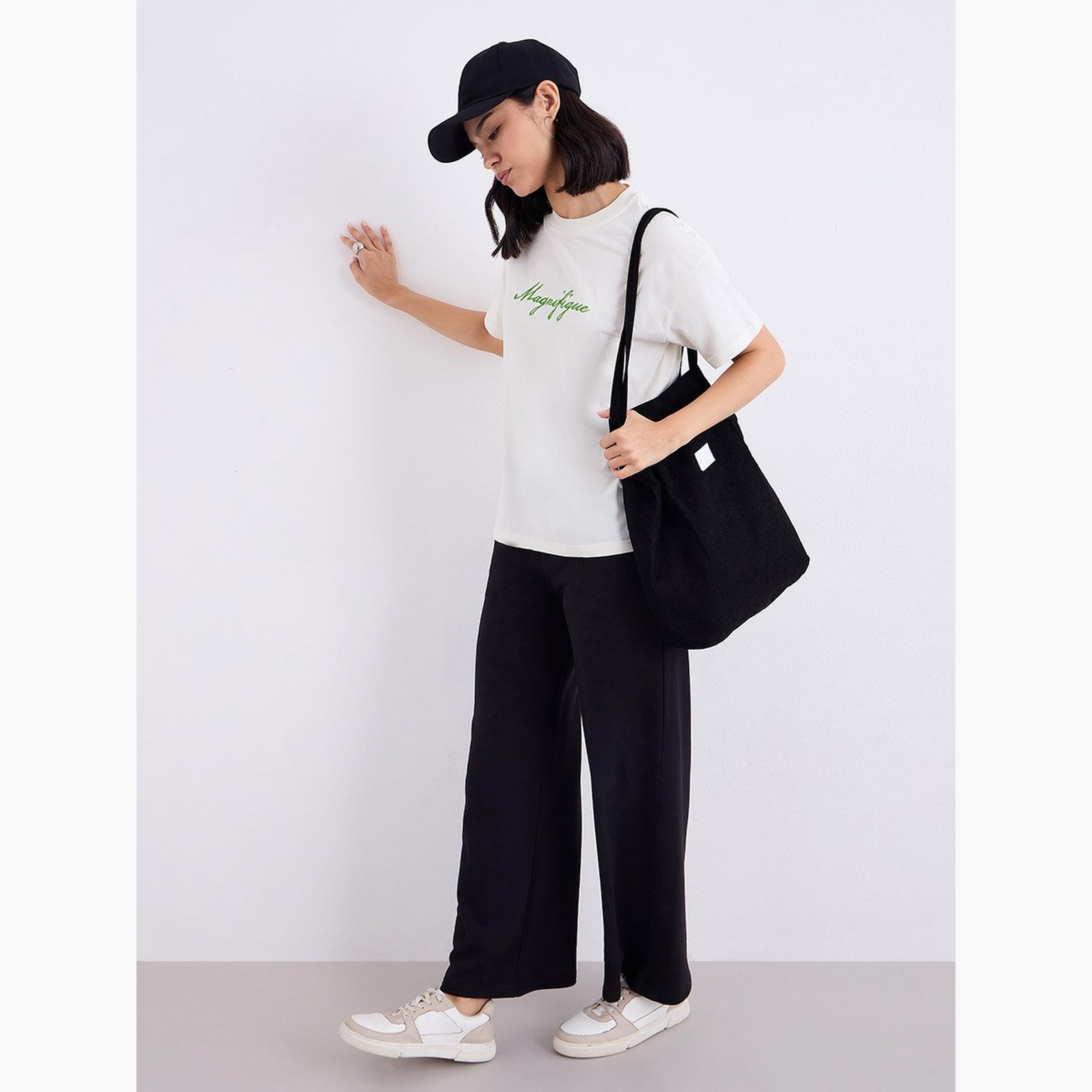 Styli Off White Embroidered Slogan Boxy T-Shirt-women-clothing-tshirts-image-2