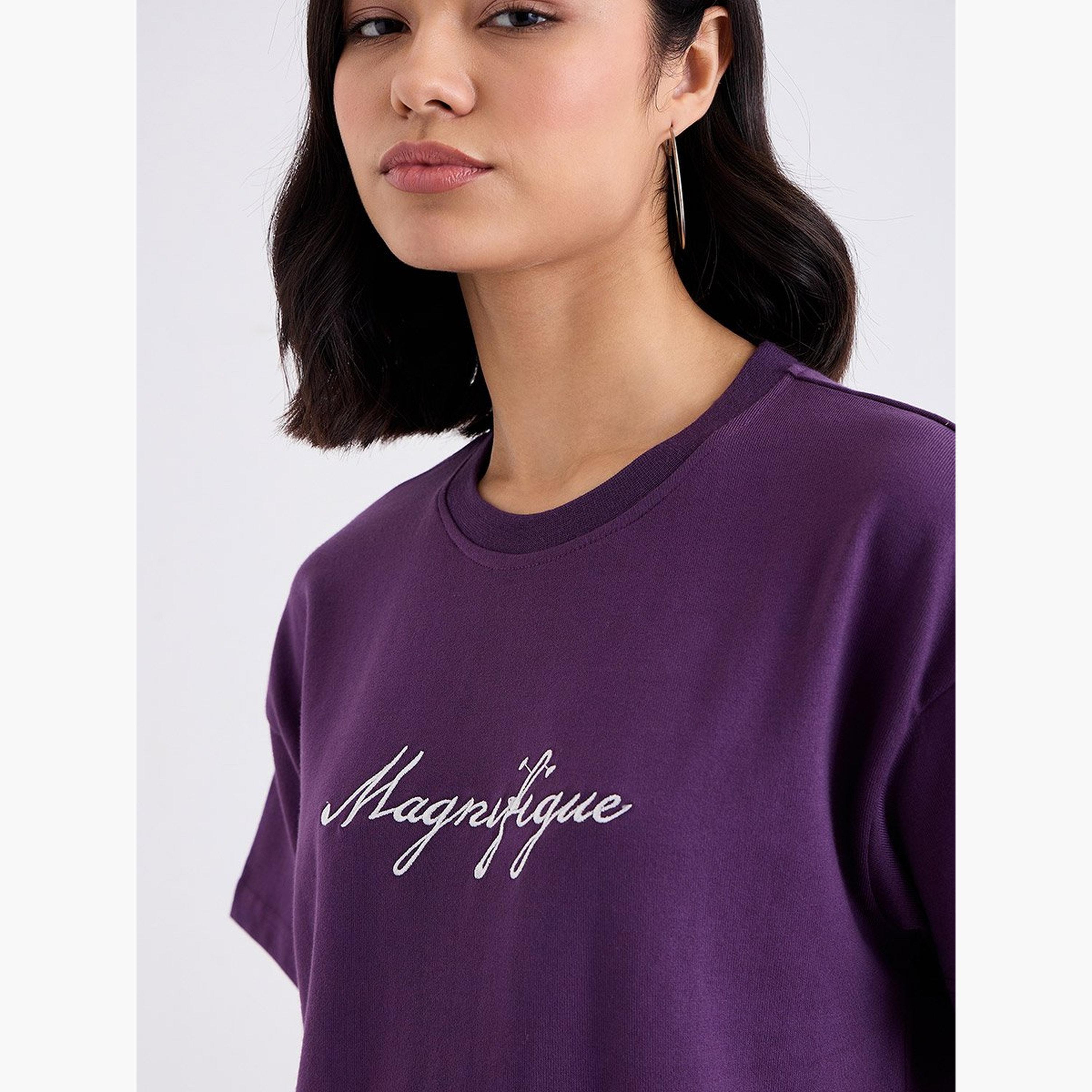 Styli Purple Embroidered Slogan Boxy T-Shirt-women-clothing-tshirts-image-3