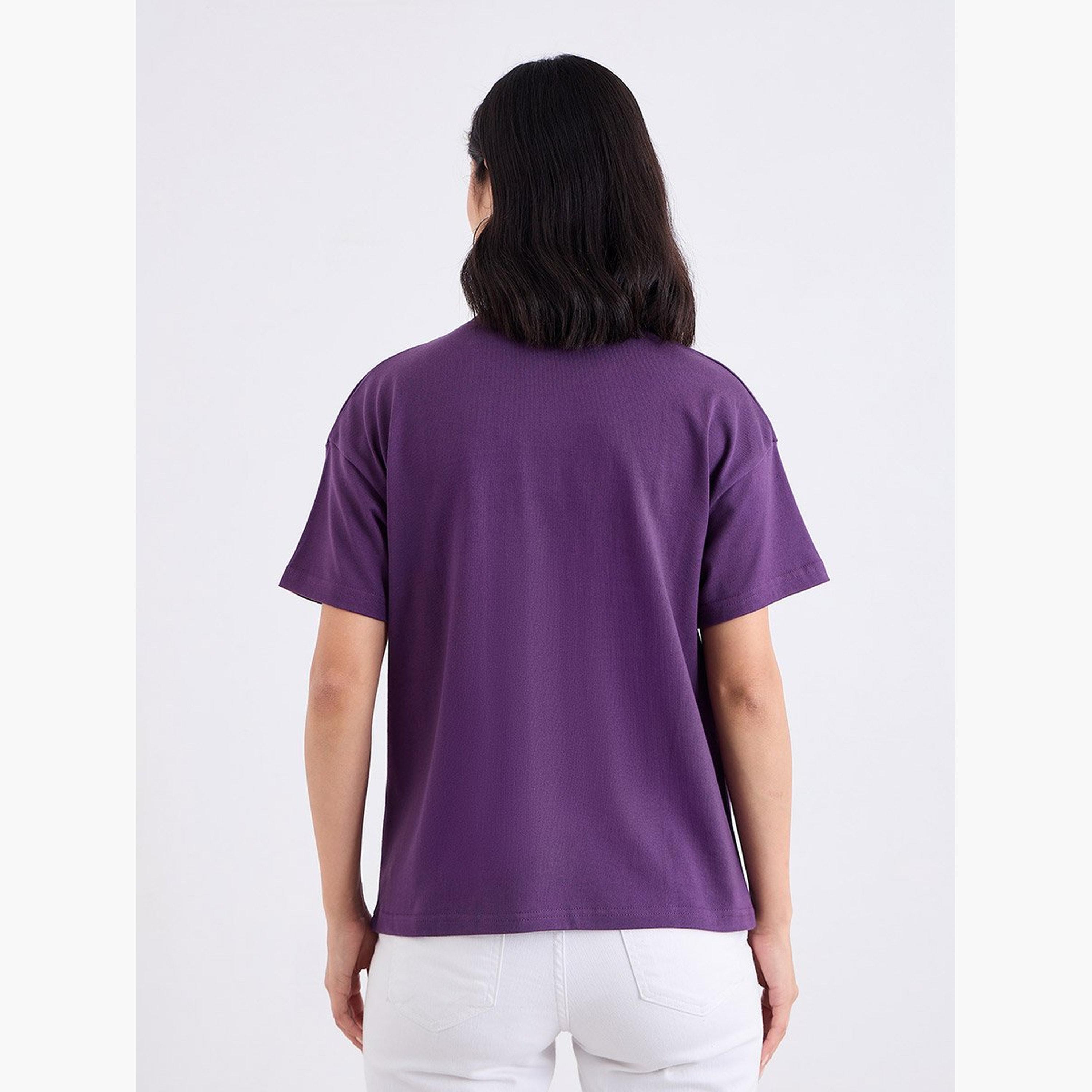 Styli Purple Embroidered Slogan Boxy T-Shirt-women-clothing-tshirts-image-4