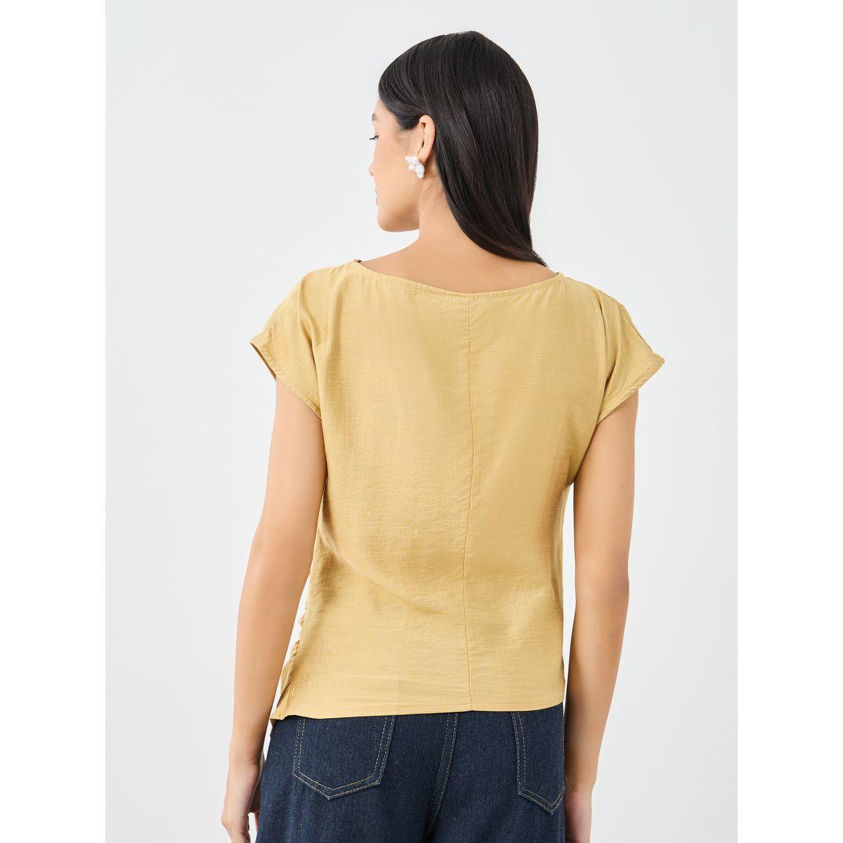 بلوزة بتفاصيل بارزة الملمس مع تفاصيل مزمومة-women-clothing-shirtsandblouses-blouses-image-4