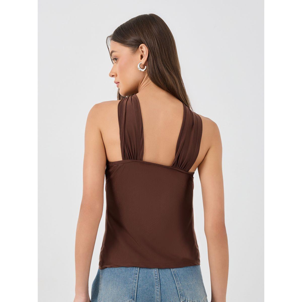 Styli Halter Neck Regular Fit Knit Top-women-clothing-tshirts-image-4