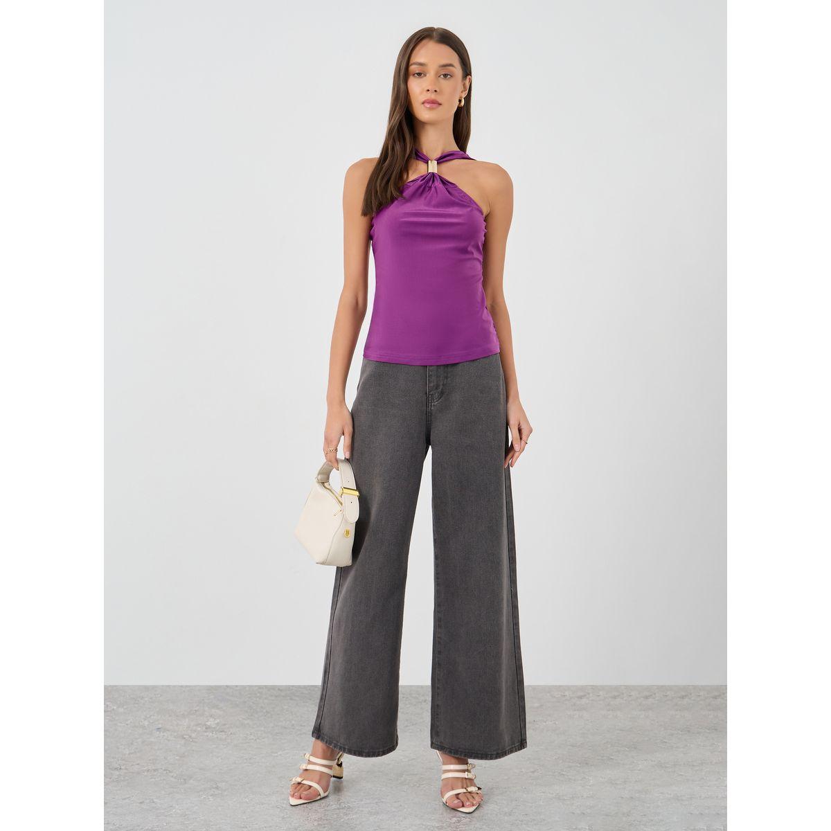 Styli Halter Neck Regular Fit Knit Top-women-clothing-tshirts-image-2