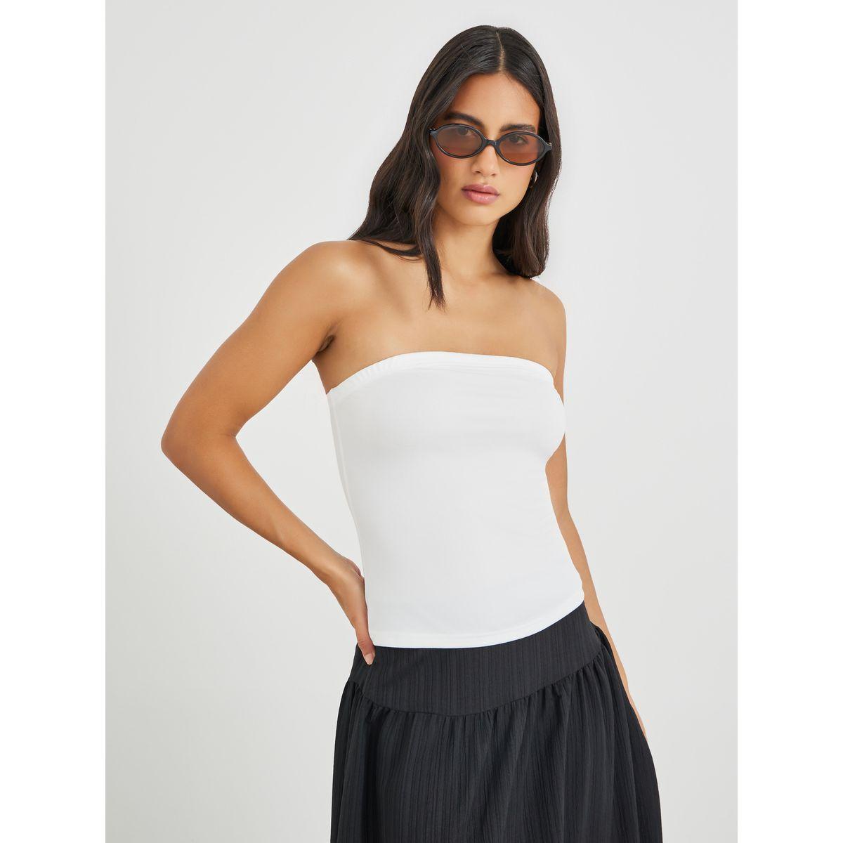 Styli Solid Bandeau Neck Top-women-clothing-shirtsandblouses-blouses-image-1