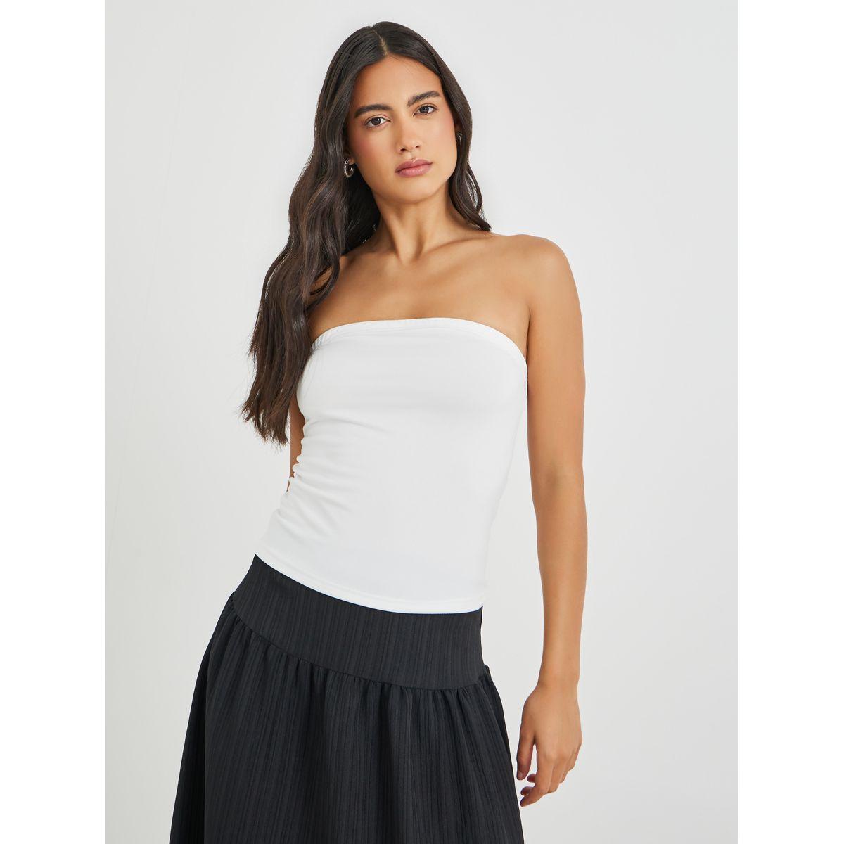Styli Solid Bandeau Neck Top-women-clothing-shirtsandblouses-blouses-image-3