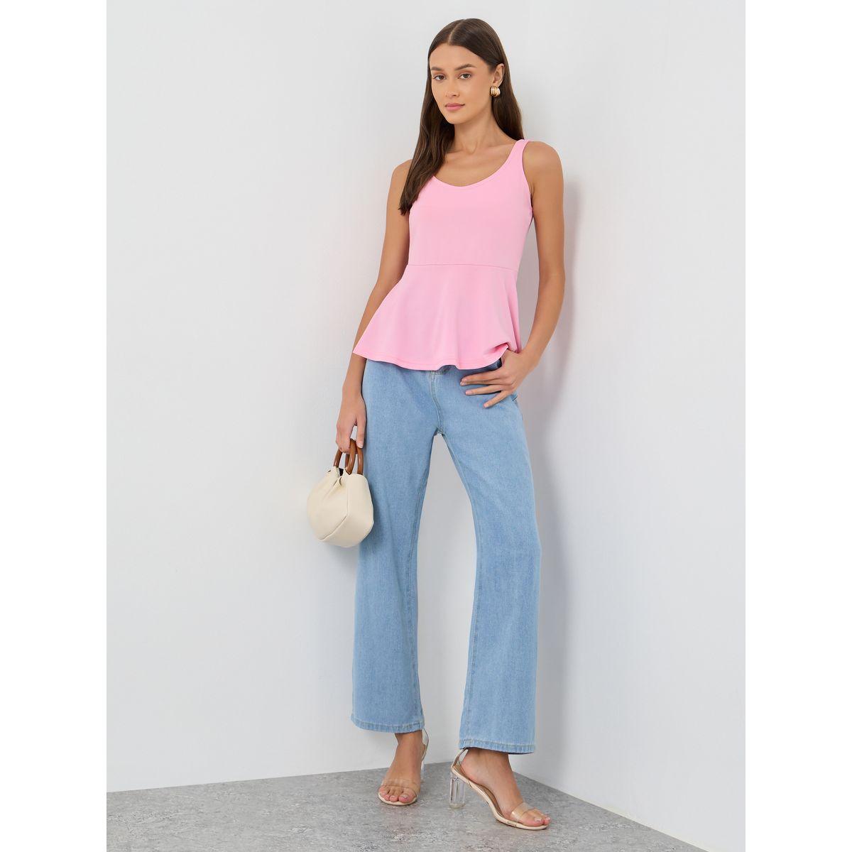 Styli Solid Sleeveless Peplum Top-women-clothing-shirtsandblouses-blouses-image-2