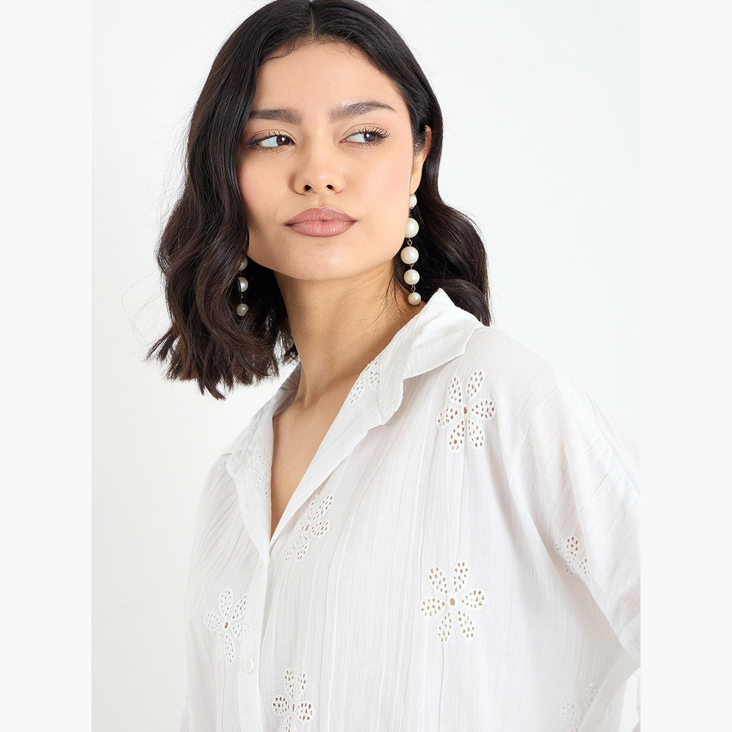 Styli White Broderie Oversized Shirt-women-clothing-shirtsandblouses-shirts-image-4