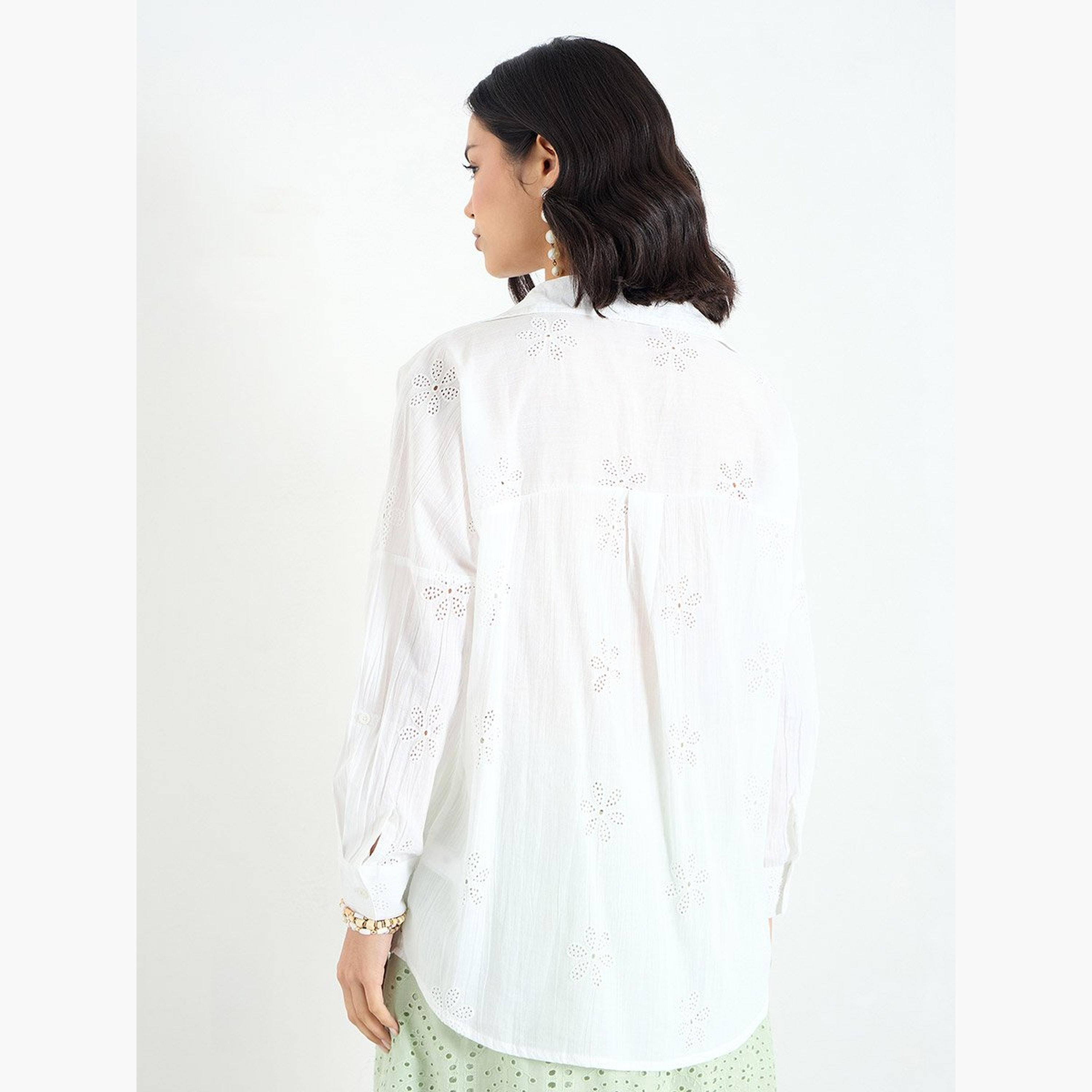 ستايلي - قميص أبيض مطرز مقاس كبير-women-clothing-shirtsandblouses-shirts-image-5