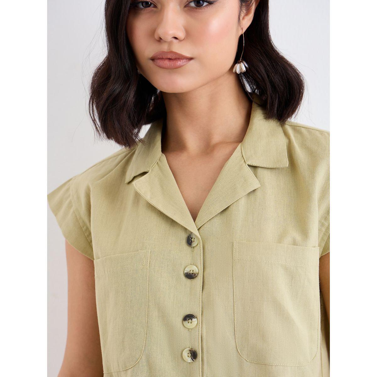 بلوزة بياقة ريزورت وأزرار-women-clothing-shirtsandblouses-shirts-image-3