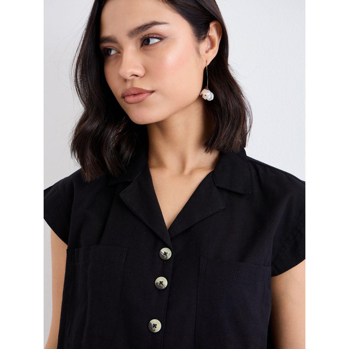 بلوزة بياقة ريزورت وأزرار-women-clothing-shirtsandblouses-shirts-image-3