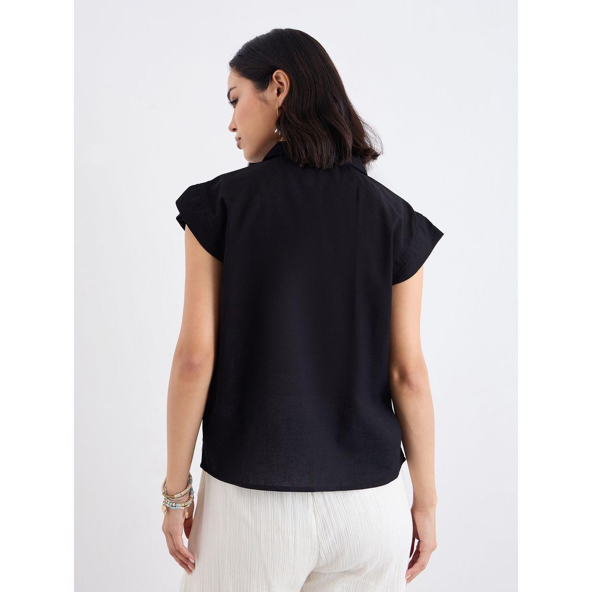 بلوزة بياقة ريزورت وأزرار-women-clothing-shirtsandblouses-shirts-image-4