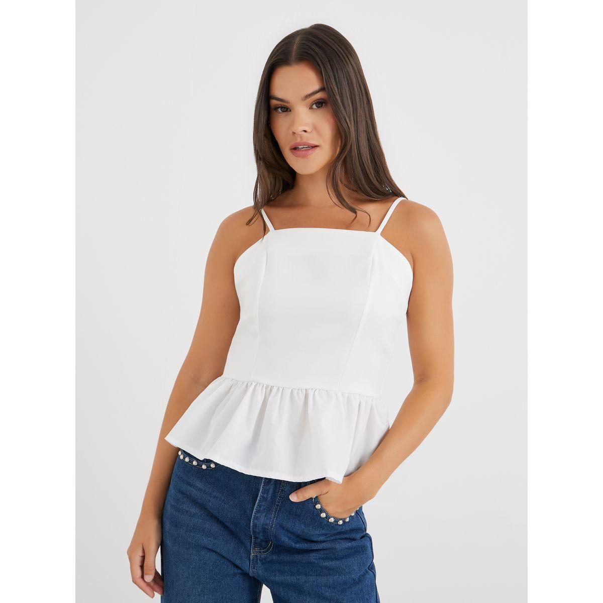 Styli Solid Strappy Peplum Top-women-clothing-shirtsandblouses-blouses-image-3