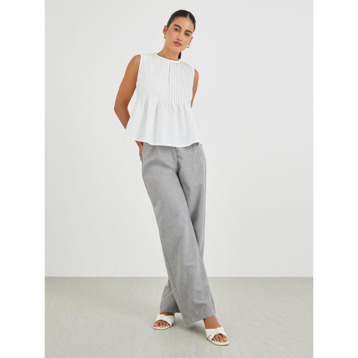 بلوزة بيبلوم بكسرات وتفاصيل كشكش-women-clothing-shirtsandblouses-blouses-image-2