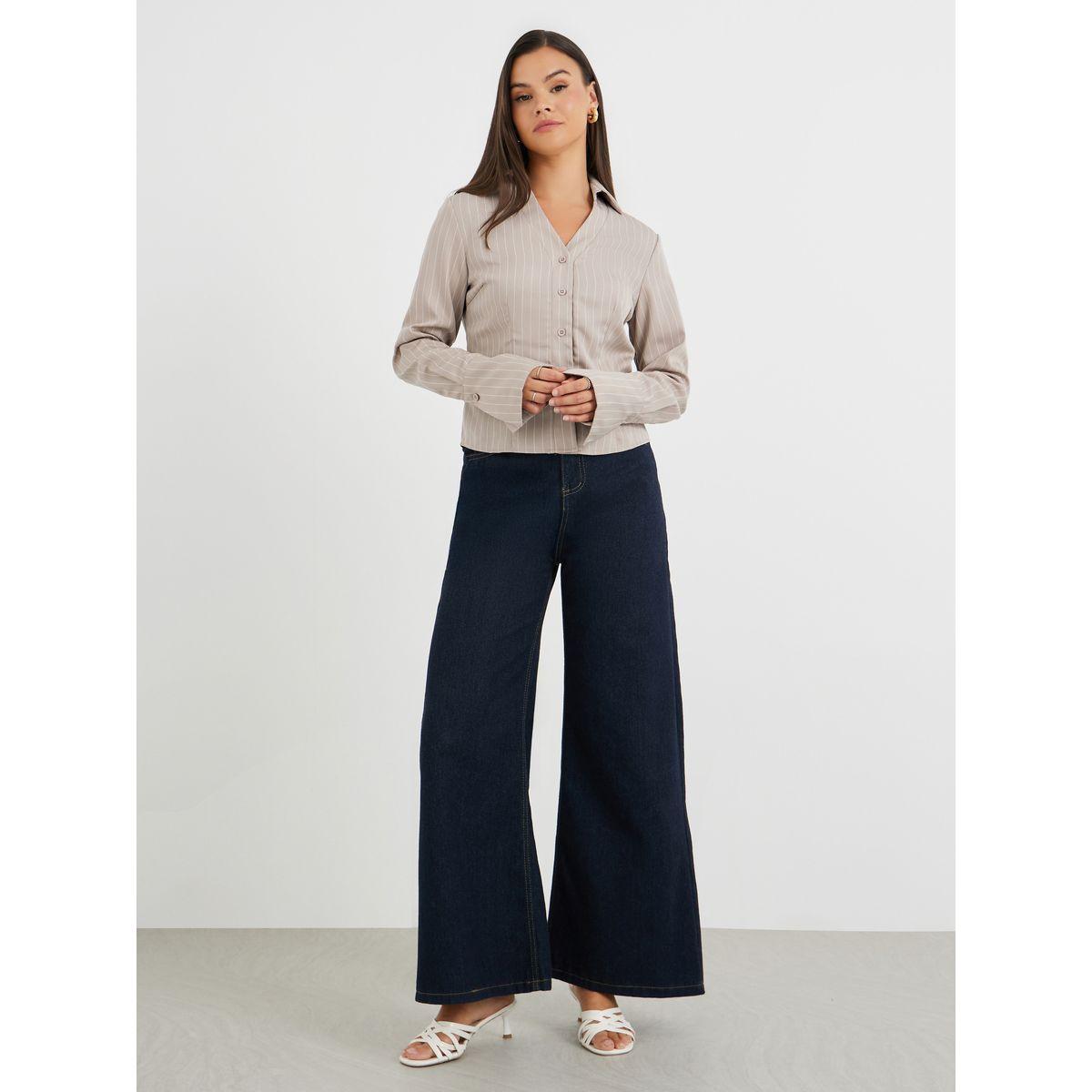Styli Striped Regular Fit Buttoned Shirt-women-clothing-shirtsandblouses-shirts-image-2