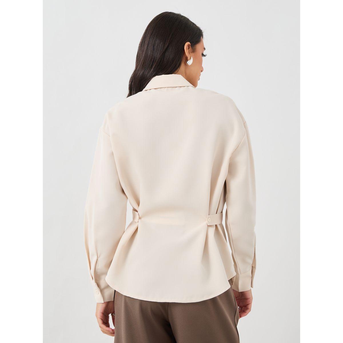 بلوزة سادة بياقة سبريد وأزرار-women-clothing-shirtsandblouses-shirts-image-1