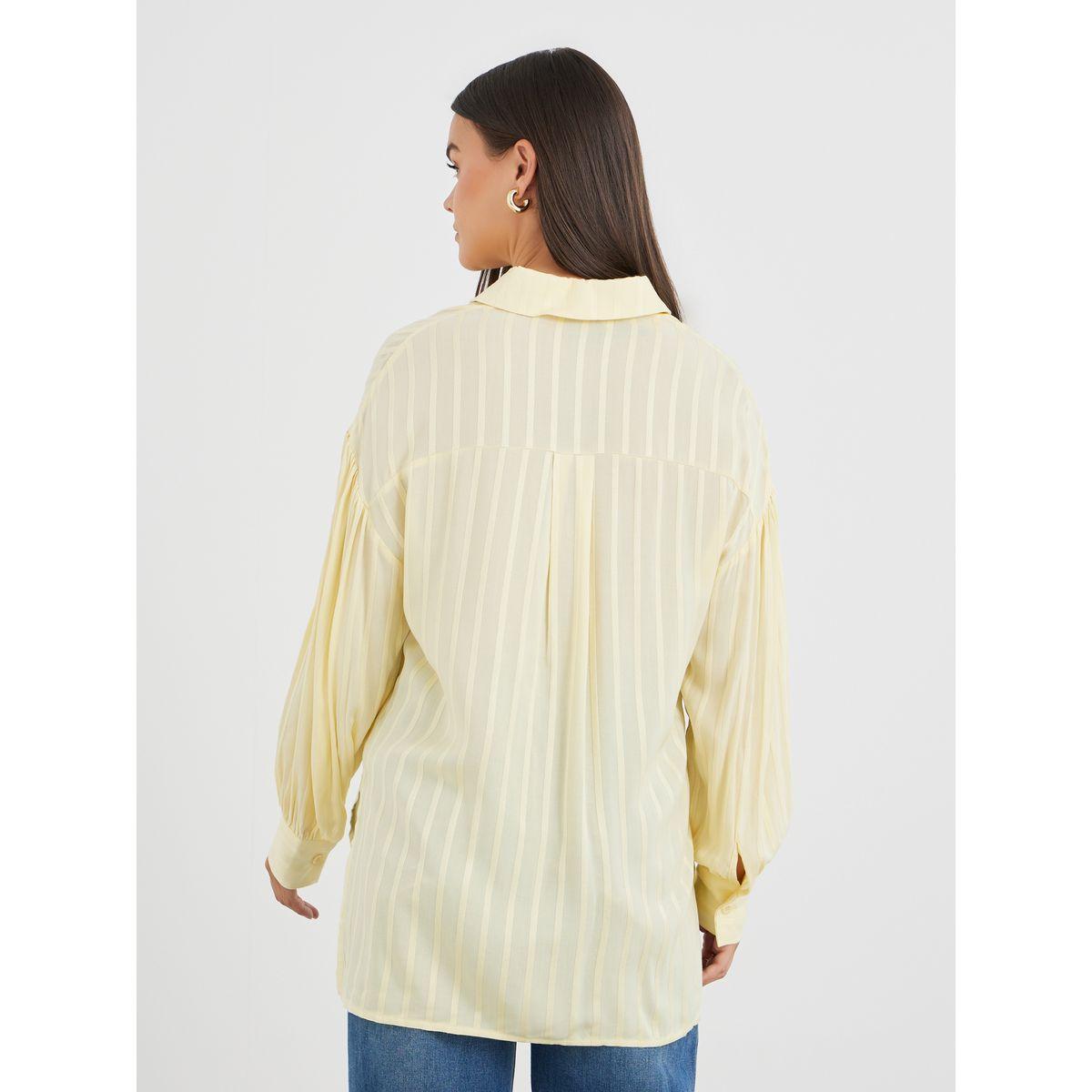 بلوزة مخططة بياقة سبريد وأكمام بالون-women-clothing-shirtsandblouses-shirts-image-5