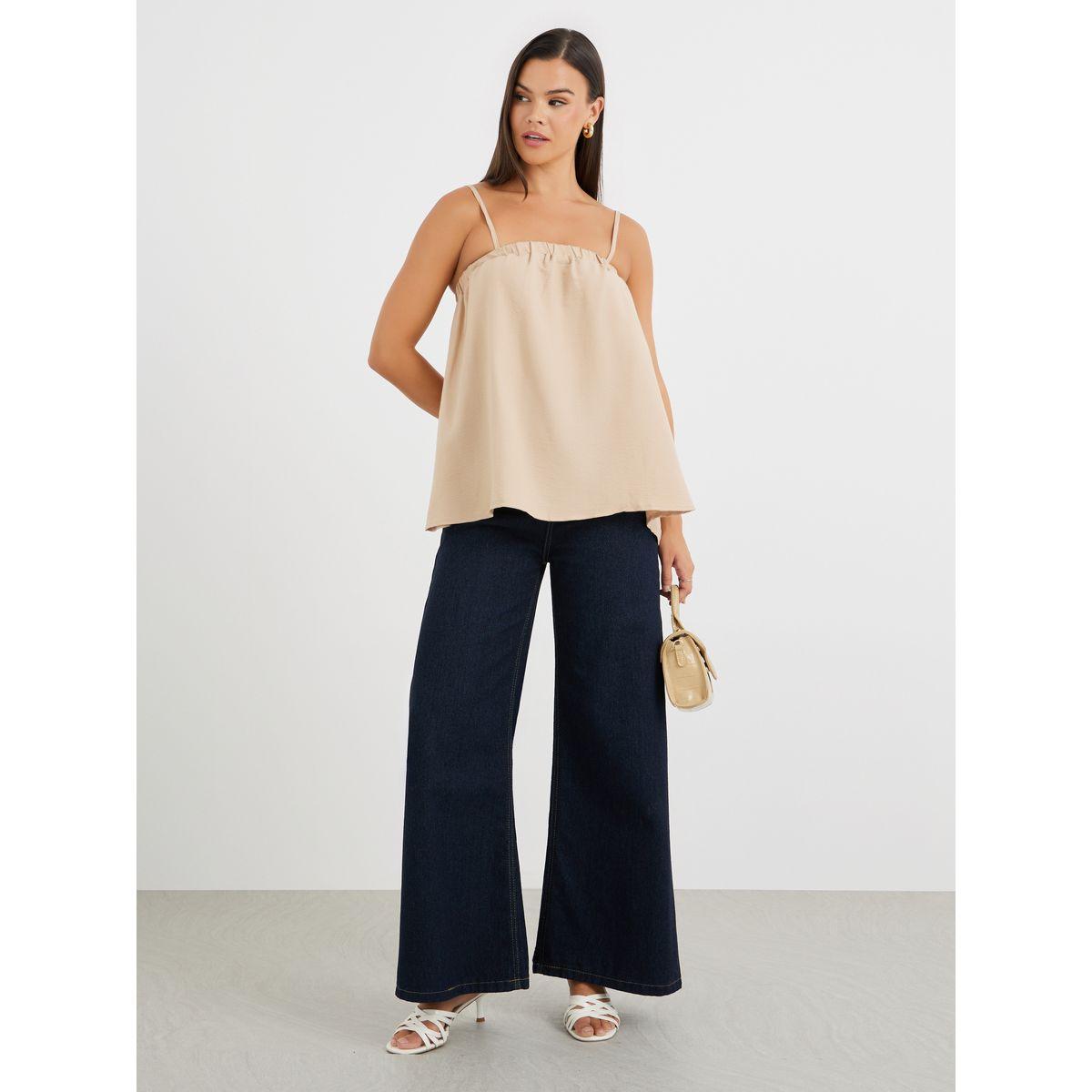 Styli Elasticated Square Neck Strappy Top-women-clothing-shirtsandblouses-blouses-image-2