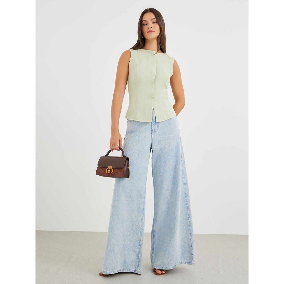 Styli Solid Buttoned Sleeveless Waistcoat-women-clothing-coatsandjackets-waistcoats-image-2