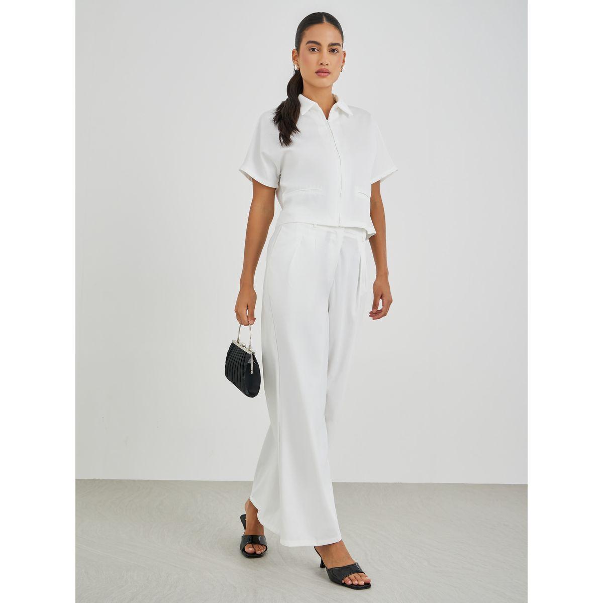 بلوزة سادة بياقة سبريد وسحَّاب غلق-women-clothing-shirtsandblouses-shirts-image-4