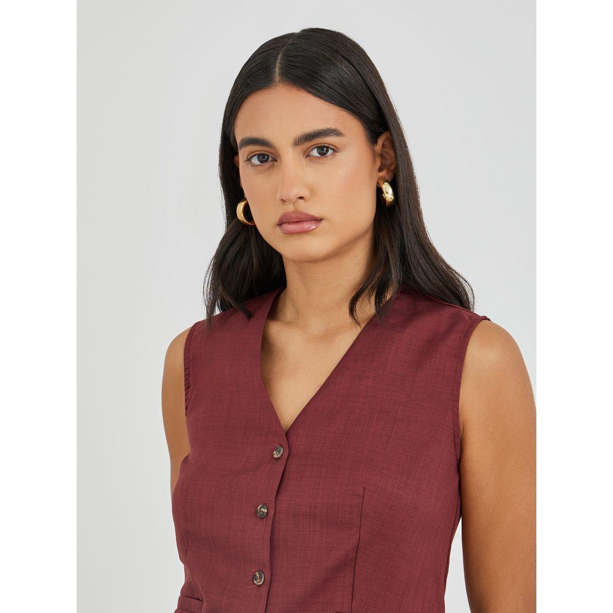 Styli Solid Buttoned Waistcoat-women-clothing-coatsandjackets-waistcoats-image-3