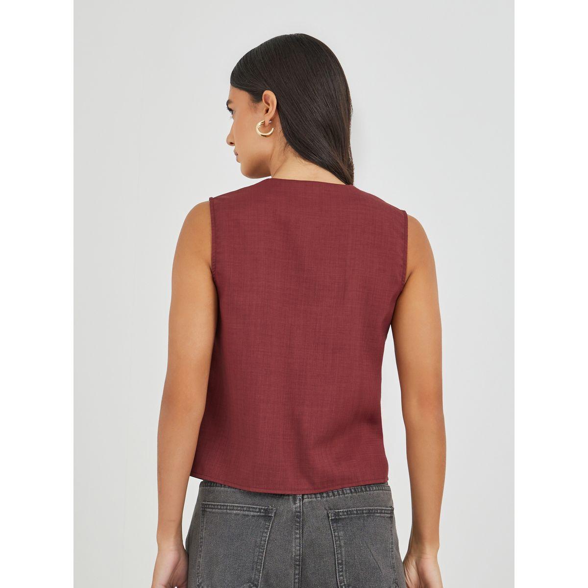 Styli Solid Buttoned Waistcoat-women-clothing-coatsandjackets-waistcoats-image-4