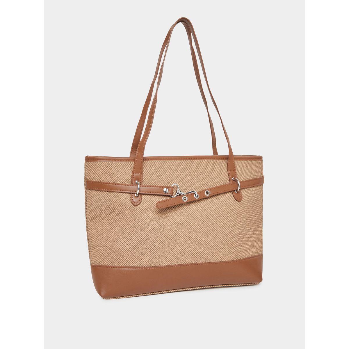 Styli Belted Detail Tote Bag with Zip Closure-women-bagsandwallets-handbags-image-1