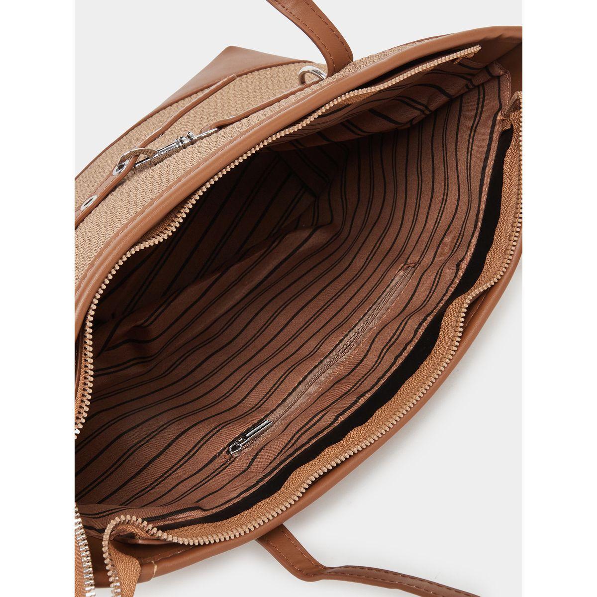 Styli Belted Detail Tote Bag with Zip Closure-women-bagsandwallets-handbags-image-4