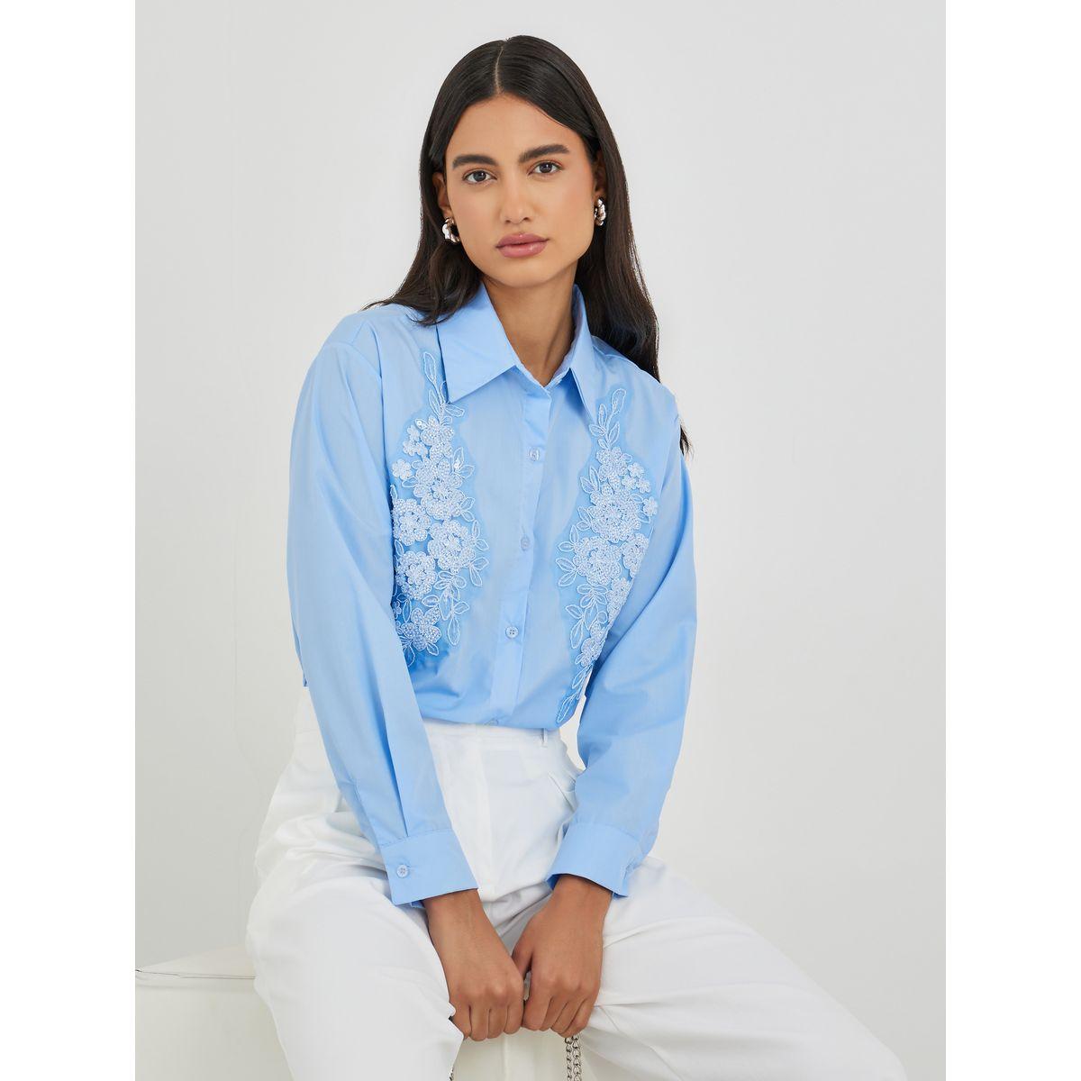 Styli Floral Embroidered Buttoned Shirt-women-clothing-shirtsandblouses-shirts-image-1