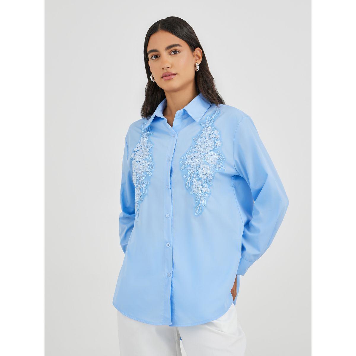 Styli Floral Embroidered Buttoned Shirt-women-clothing-shirtsandblouses-shirts-image-2