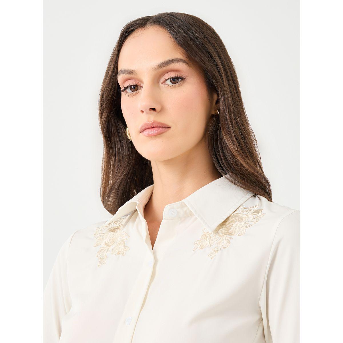 بلوزة سادة مُطرّزة بزهور مع أكمام طويلة-women-clothing-shirtsandblouses-shirts-image-3