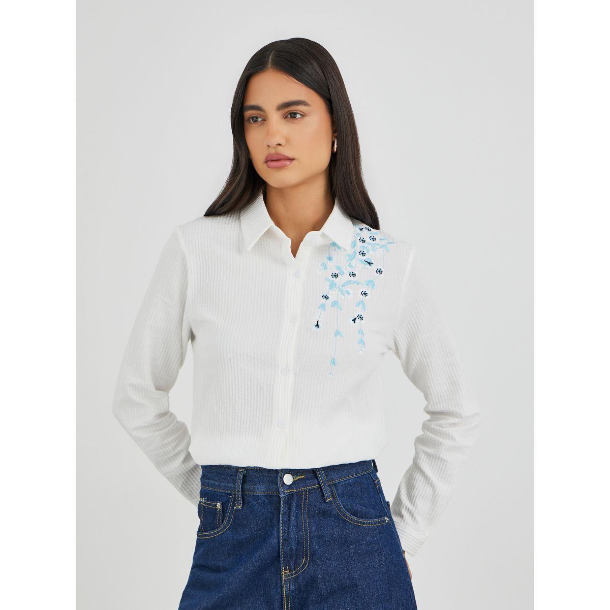 Styli Floral Embroidered Buttoned Shirt-women-clothing-shirtsandblouses-shirts-image-1